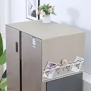 Namzi 1 piece double door refrigerator dust cover single door cover cloth washing machine microwave lace morning glory lace oil proof waterproof dust cover 140 * 55cm (light brown)