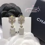 精品二手 CHANEL 香奈兒 水鑽 金CC 香水瓶 白金耳環 AB8537 現貨免運