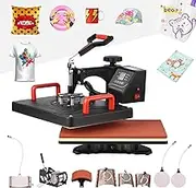 Multifunctional 8 in 1 Heat Pr 360° Rotatable Hot Transfer Sublimation Digital Pressing Maker for T-Shirt Mug Plate Pillow Bag 39 X 30cm/ 15 X 12 Inch Black 360 Degree Rotatable AU Plug