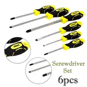 Rolson 6PCS Precision Magnetic Screwdriver Set Flat Phillips-Head Repair Tools