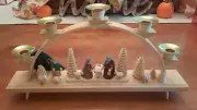 Vintage Germany Christmas Erzgebirge Richard Glässer Wood Nativity Candle Arch