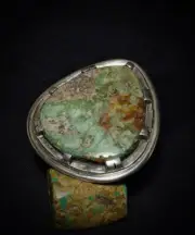 American Handmade Turquoise Sterling Silver Ring – Men's Size 10