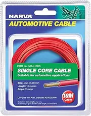 Narva 15A Single Core Cable, 4 mm Diameter x 10 Meter Length, Red