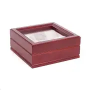 American Chest The LIEUTENANT Six Watch Glass Top Storage Box Case Mahogany New