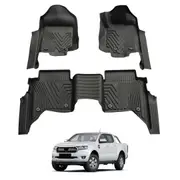5D Injection Floor Mats for Ford Ranger PX PX2 PX3 Series Dual Cab 2011-2022