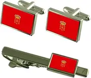 [Select Gifts] Navarre Flag Cufflinks Tie Clip Matching Box Gift Set