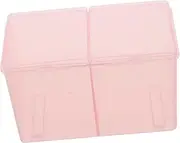 DRESSOOS Nail Art Tool Organizer Box 2 Compartments Manicure Tool Box Nail Polish Remover Pad Organizer Cotton Pad Container Brush Storage Case