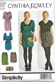 Simplicity #2305 MISSES' DRESS & SKIRTS AND PURSE Sewing Pattern Uncut Size 4-12