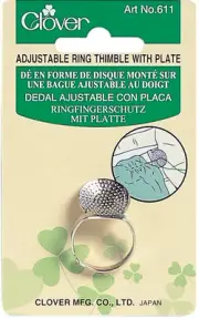 Clover Ring Thimble W/Plate-Adjustable 611