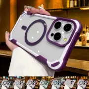 For iPhone 16 15 14 Pro Max 13 12 Cover Magnetic MagSafe Shockproof Bumper Case