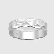 925 Sterling Silver Mens Ring Hammered Band Wedding Anniversary Band Comfort Fit 6-13