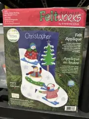Dimensions NIP Applique Feltworks #8161 Debbie Mumm Stocking Winter Games