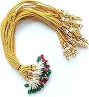 6 Pieces Metal Brass Pearl Necklace Back Rope Dori for Silk Thread Jewellery Terracotta and Quilling Jewelry
