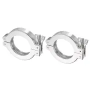 KF-50 Vacuum Clamp, 2 Pack Pipe Clamp with Wing Nut for Ferrule, Silver