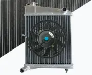 For Austin Rover Mini Cooper & Morris 1967-1991 1968 1969 Aluminum radiator+FAN