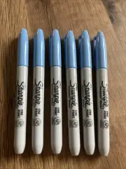 Sharpie Classic Fine Point Permanent, BLUE ICE Bullet Tip ( PKT 6 MARKERS )
