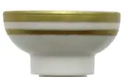 Lego New White Minifigure Utensil Bowl Asian with Gold Stripes Pattern