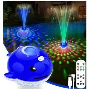 Floating Pool Fountain with Lights,Upgraded Rechargeable Water Fountain, blue