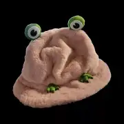 Cute Frog Bucket Hats - Fake-fur Fluffy Panama Hat Women Fashion Headwear 1pc