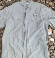 Magellan Short Sleeve Fishing Shirt. Light Tan Olive. New. XXXL. Magic Wick.