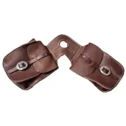 New Brown Chap Leather Horn Bag