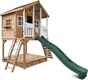 Lifespan Kids Winchester Cubby House with 1.45m Elevation Platform and 3m Green Slide