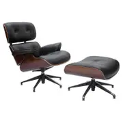 SK Designer Living | Replica Eames Lounge Chair | 5 Star Ottoman | Black