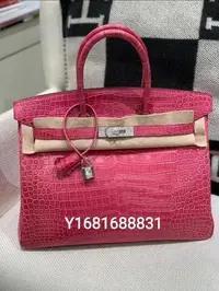 在飛比找Yahoo!奇摩拍賣優惠-專櫃正品 HERMES BIRKIN 35 5J粉色 白金鑽