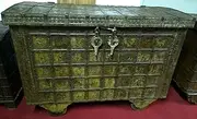 W125xDP68xH93cm Sized Old Wood and Iron Made Coffer