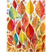 Autumn Leaves Patterns Modern Folk Art Watercolour Canvas Poster Print Wall Art