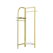 Fin Cute Large Capacity Gold Garment Clothing Rack With Shelves Outfits Hanging Rail