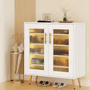 Shoe Rack 5-tier 20 Pairs Storage LED Light