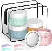 Travel Containers for Toiletries, Small Travel Containers, Silicone Cream Jars, TSA Approved Cosmetic Jars, Leak-proof Cosmetic Jar for Cream lotions Skincare (Colorful)