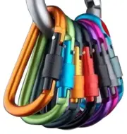 10 Pack Aluminum Carabiner D Ring Locking Spring Snap Hook for Camping Keychain
