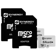 Synergy Digital 64GB, UHS-I MicroSDXC Memory Cards - Class 10, U1 - Pack of 2