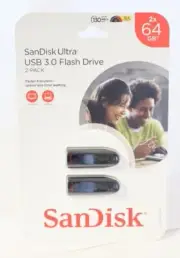 SanDisk 64GB Ultra USB 3.0 Flash Drive 2-Pack 130MB/s FREE SHIPPING