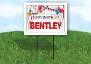 BENTLEY HAPPY BIRTHDAY BALLOONS 18 in x 24 in Yard Sign Road Sign with Stand