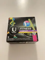 U by kotex fitness compact with fitpak travel case regular 15 count tampons box