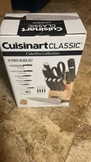 NEW Cuisinart Classic ColorPro Collection 12-piece Knife Block Set - Black