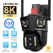 Security Camera outdoor 8K IP Camera 10X Zoom Four lens PTZ WiFi Auto Tracking