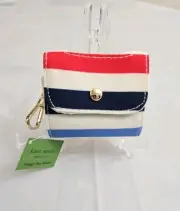 Kate Spade New York Adventure Stripe Puppy Doggie Poo Bag Holder Canvas NWT