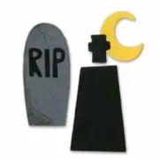 Sizzix Sizzlits Die - 655551 Graveyard Set (3pk) w/BONUS Calendar Icons Rub Ons