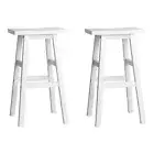 Artiss Set of 2 Beech Wood Bar Stools - White