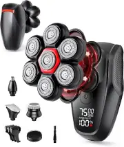 Rechargeable 5-in-1 Bald Men’s Shaver with Magnetic Shaving Head and LED Display