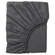 NATTJASMIN fitted sheet, dark grey, King