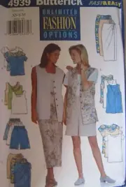 4939 Vintage Butterick SEWING Pattern Vest Top Skirt Culottes FF OOP NEW