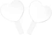 2PCS Heart-Shaped Makeup Hand Mirror,Travel Handheld Mirror Portable Personal...