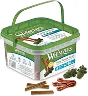 WHIMZEES Variety Value Box Dental Dog Treats, Variety Tub, Small (7-12 kg Dogs), Natural Daily Dental Chews (Pack of 56)