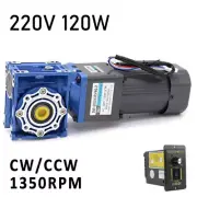 220V 120W RV40 Worm Gear Reducer Gearbox Electric Motor +Controller 14-280RPM