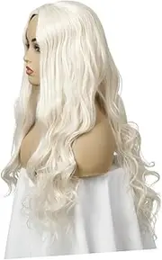 Healvian Middle Long Curly Wig Women's Long Hairpiece Curly Wavy Wig Safe Comfortable Material for Parties